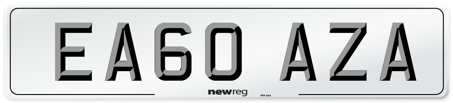 EA60 AZA Number Plate from New Reg